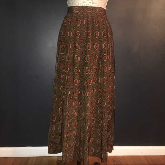 Vintage Liz Claiborne Pleated Silk Skirt - Picture 4 of 11